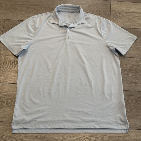 Johnnie O Polo Shirt Mens XL Blue Stripes Lightweight Athletic Golf Preppy - Picture 1 of 5